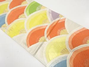 アンティーク　菊に青海波模様織出し袋帯（材料）